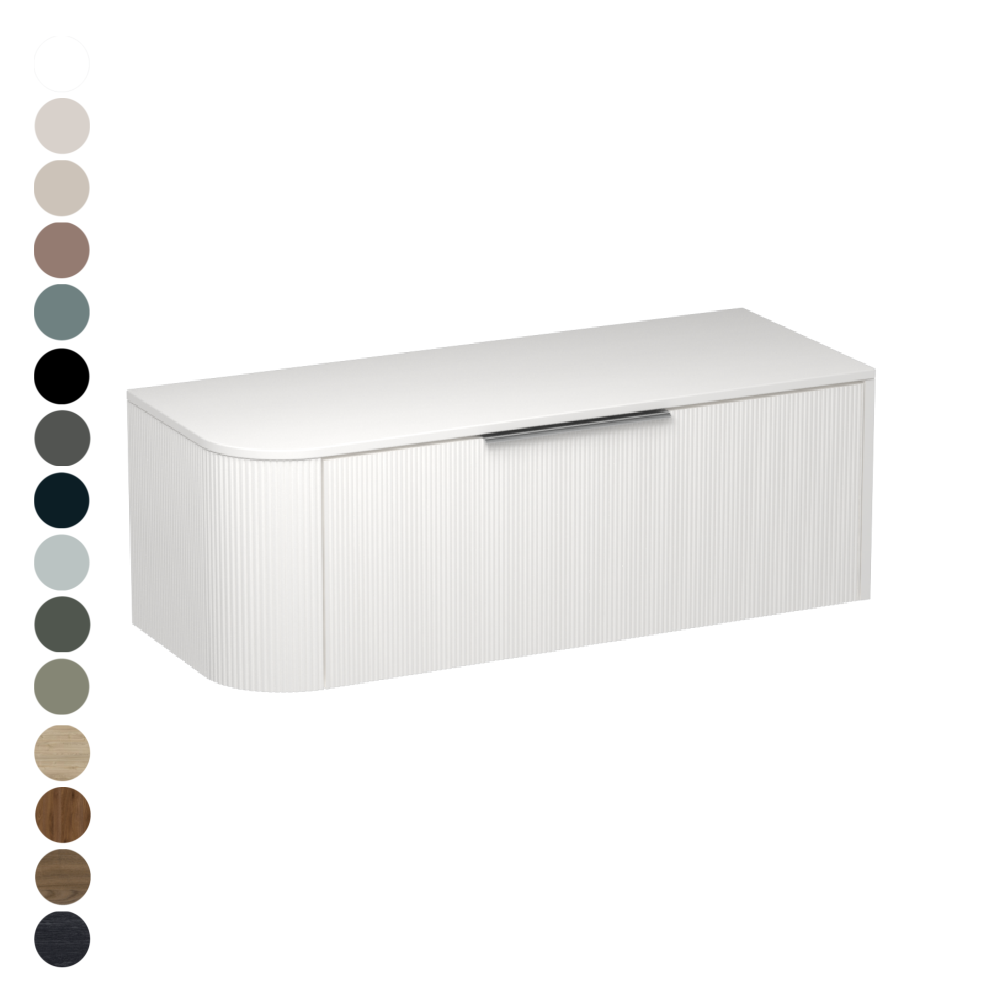 Ava Curve Opaco 1200 Right Corner 1 Drawer Vanity