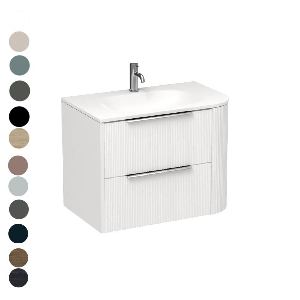 Ava Curve Spio 750 Left Corner 2 Drawer Vanity