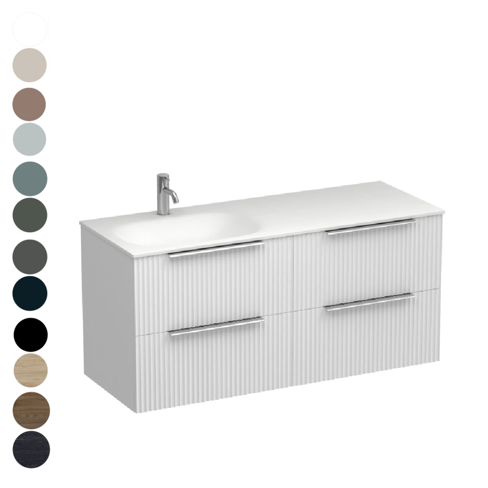 Forma Spio 1200 4 Drawer Vanity Left Basin