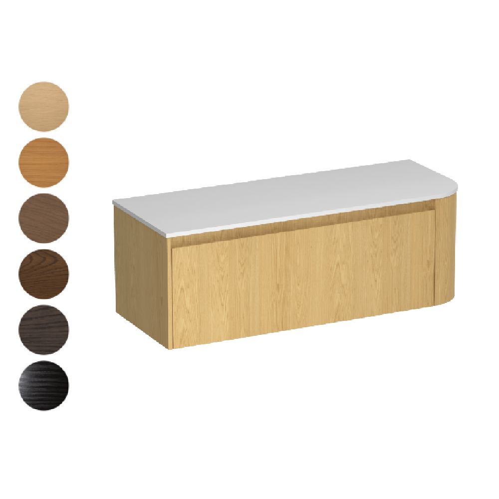 Stanza Curve Opaco 1200 Left Corner 1 Drawer Vanity