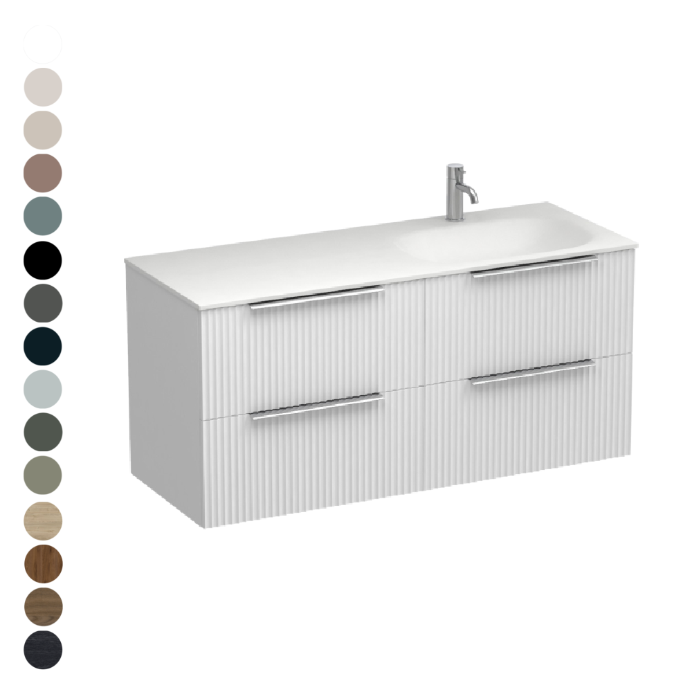 Forma Spio 1200 4 Drawer Vanity Right Basin