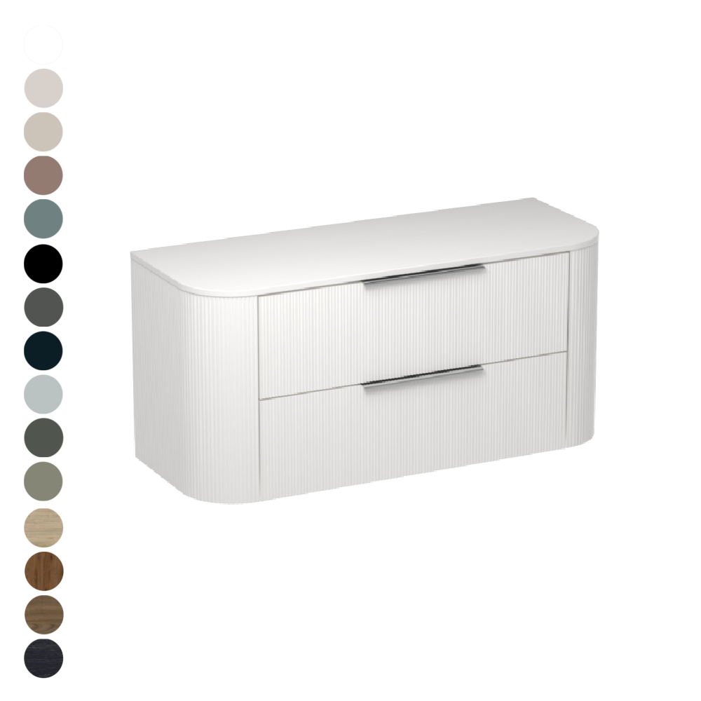 Ava Curve Opaco 1200 2 Drawer Vanity