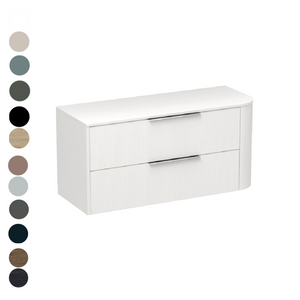 Ava Curve Opaco 1200 Left Corner 2 Drawer Vanity