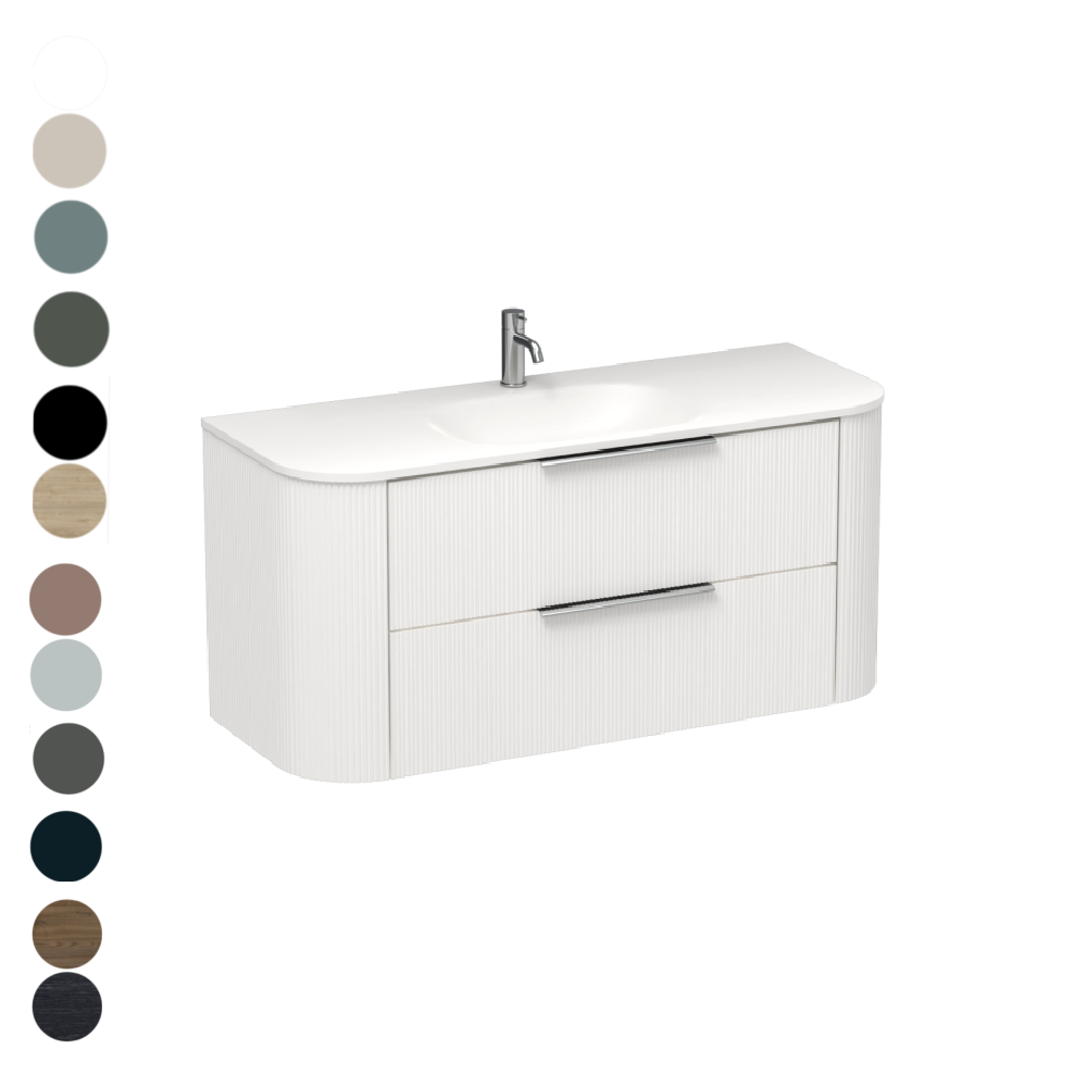 Ava Curve Spio 1200 2 Drawer Vanity