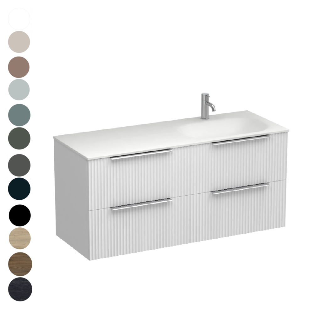 Forma Spio 1200 4 Drawer Vanity Right Basin