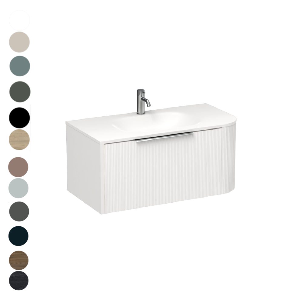 Ava Curve Spio 900 Left Corner 1 Drawer Vanity