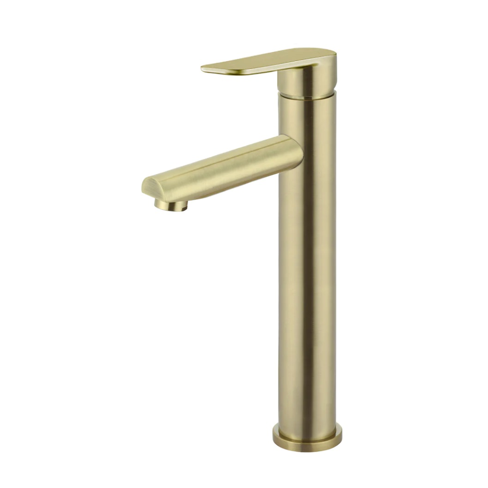 Meir Round Paddle Tall Basin Mixer | Tiger Bronze