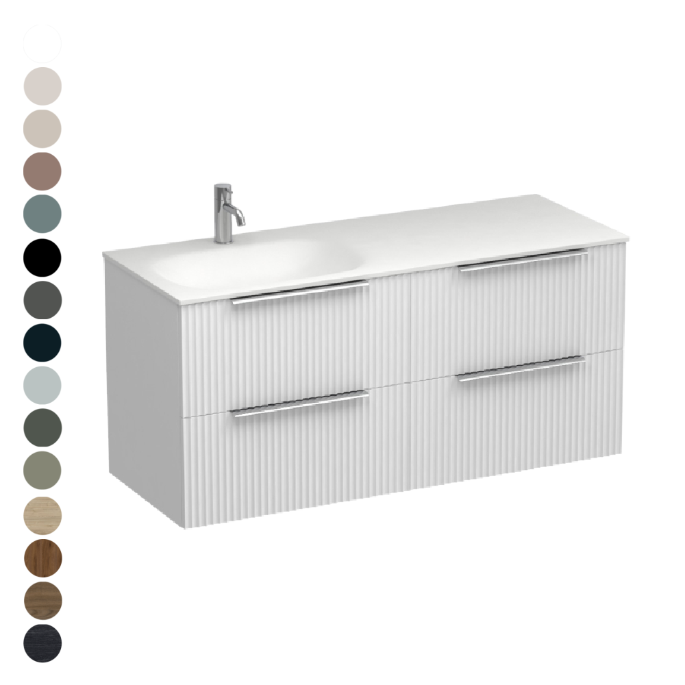 Forma Spio 1200 4 Drawer Vanity Left Basin