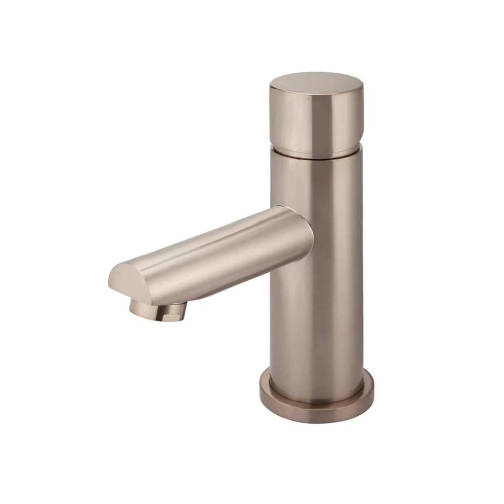 Meir Round Pinless Basin Mixer | Champagne
