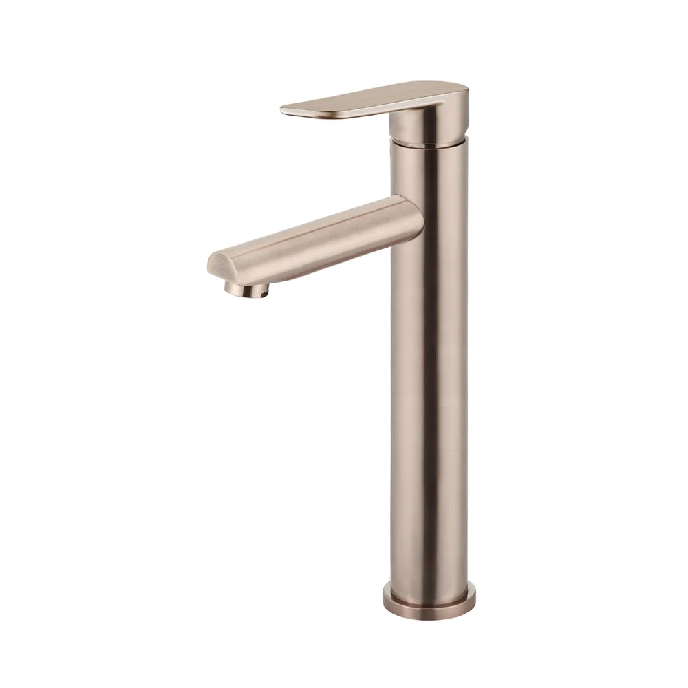 Meir Round Paddle Tall Basin Mixer | Champagne