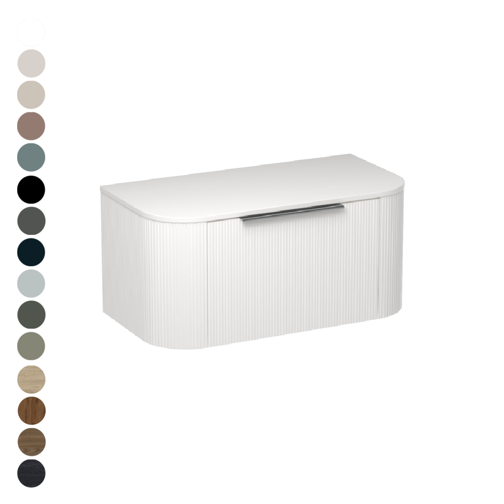 Ava Curve Opaco 900 1 Drawer Vanity