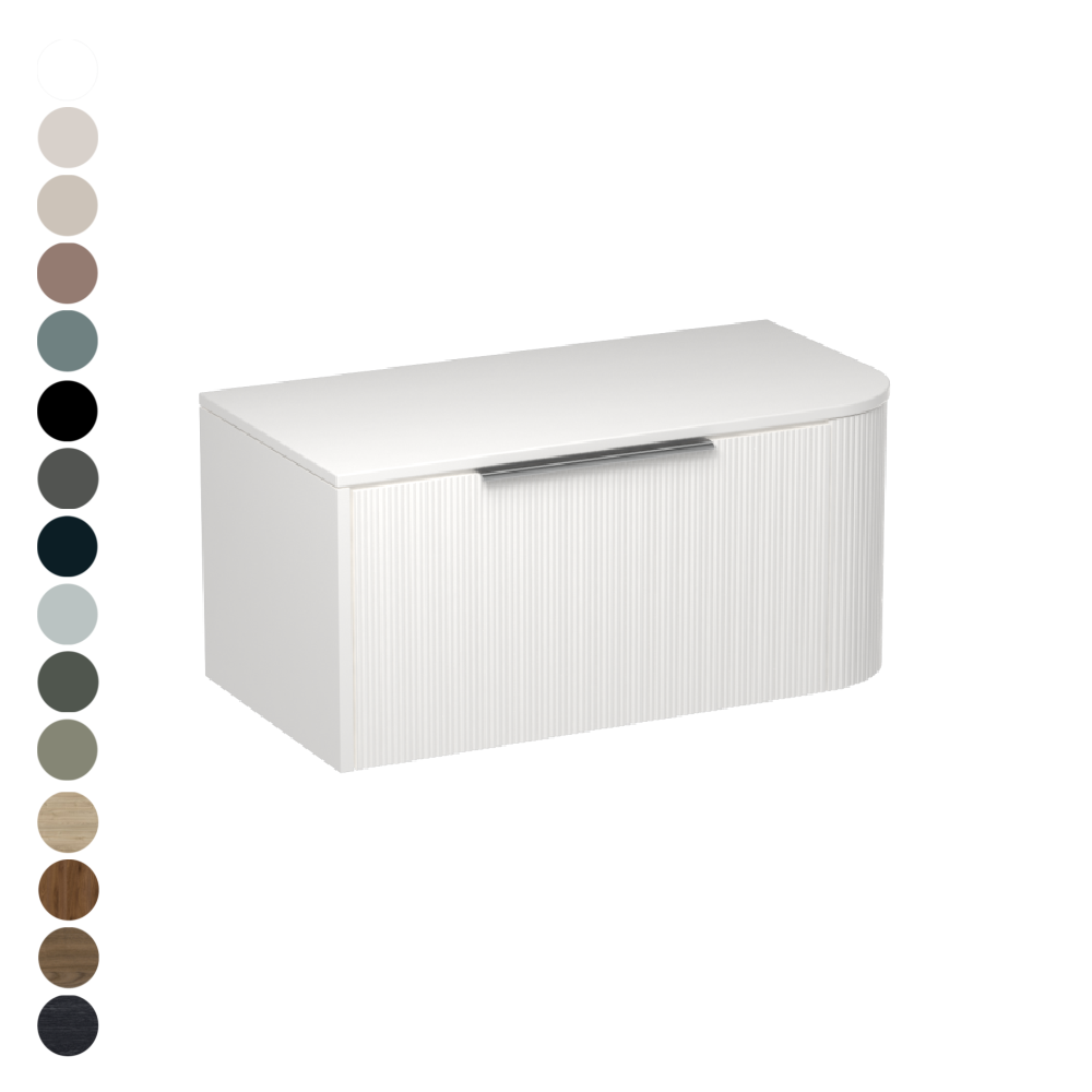 Ava Curve Opaco 900 Left Corner 1 Drawer Vanity