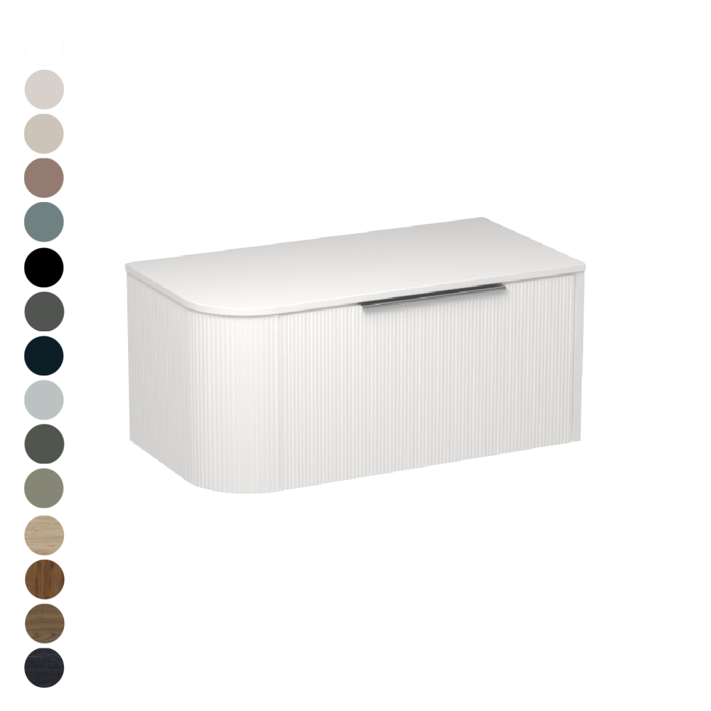 Ava Curve Opaco 900 Right Corner 1 Drawer Vanity