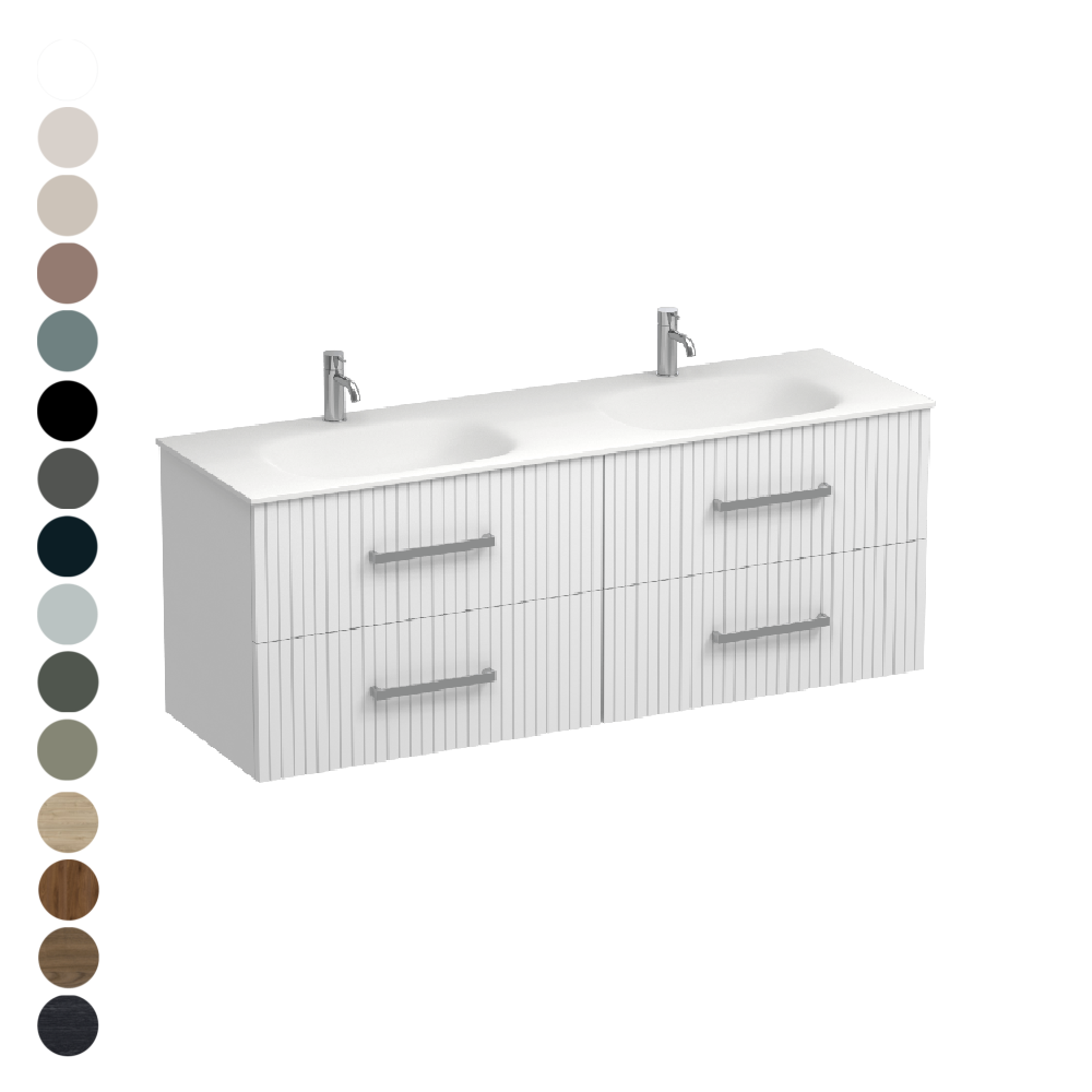 Lima Spio 1500 4 Drawer Vanity Double Basin
