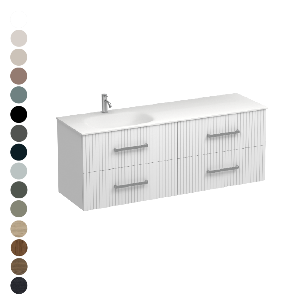 Lima Spio 1500 4 Drawer Vanity Left Basin