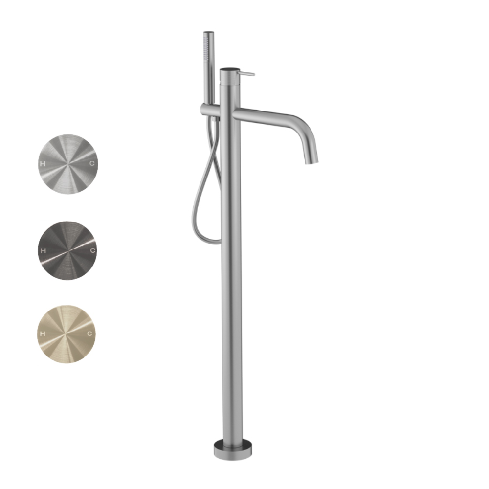 Oli 316 Floor Mount Bath Filler & Hand Shower with Linea Handle