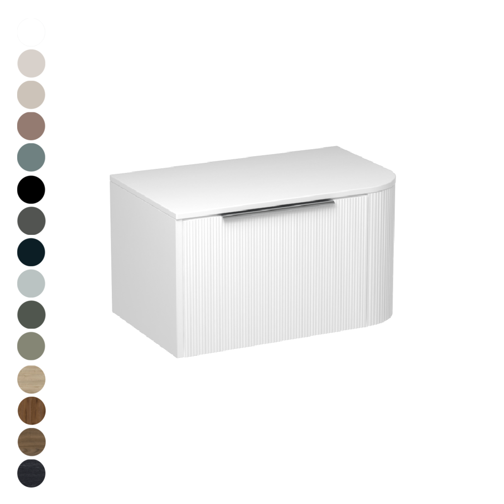 Ava Curve Opaco 750 Left Corner 1 Drawer Vanity