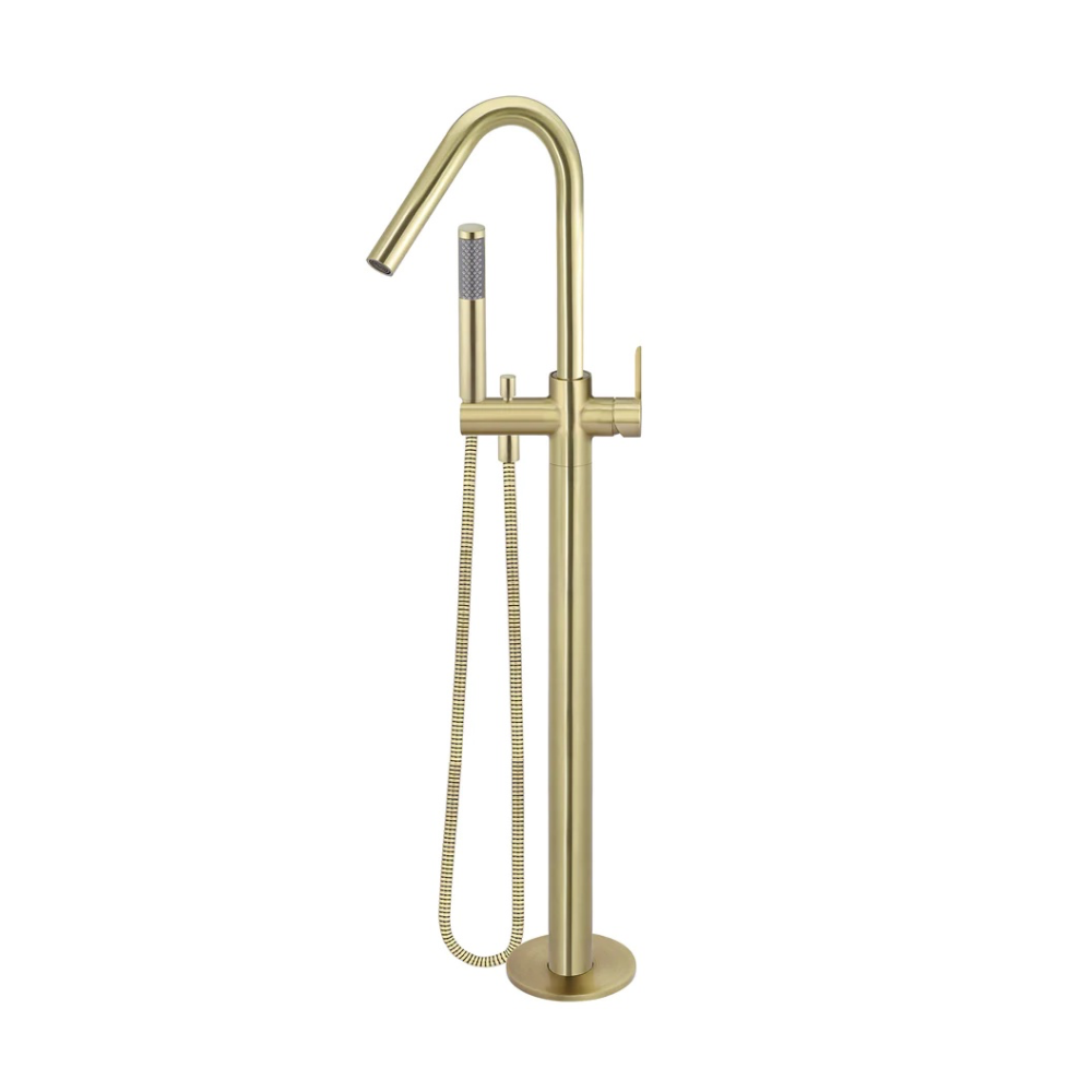 Meir Round Paddle Freestanding Bath Spout and Hand Shower | Tiger Bronze