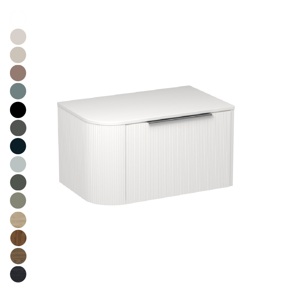 Ava Curve Opaco 750 Right Corner 1 Drawer Vanity