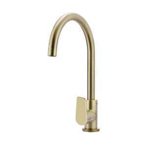 Meir Round Gooseneck Kitchen Mixer Tap WIth Paddle Handle | Tiger Bronze