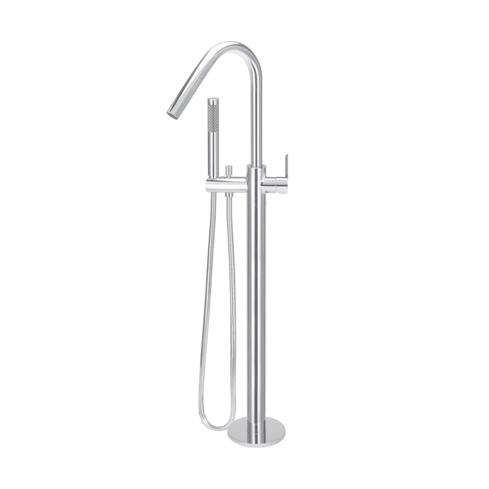 Meir Round Paddle Freestanding Bath Spout and Hand Shower | Polished Chrome