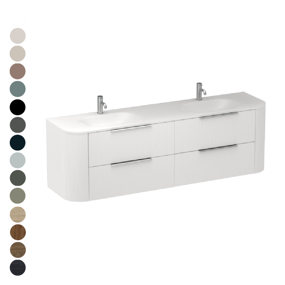 Ava Curve Spio 1800 4 Drawer Vanity Double Basin