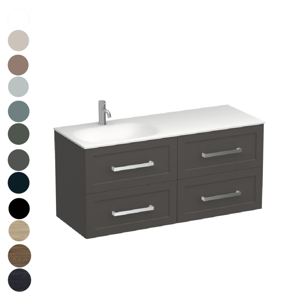 Hampton Spio 1200 4 Drawer Vanity Left Basin