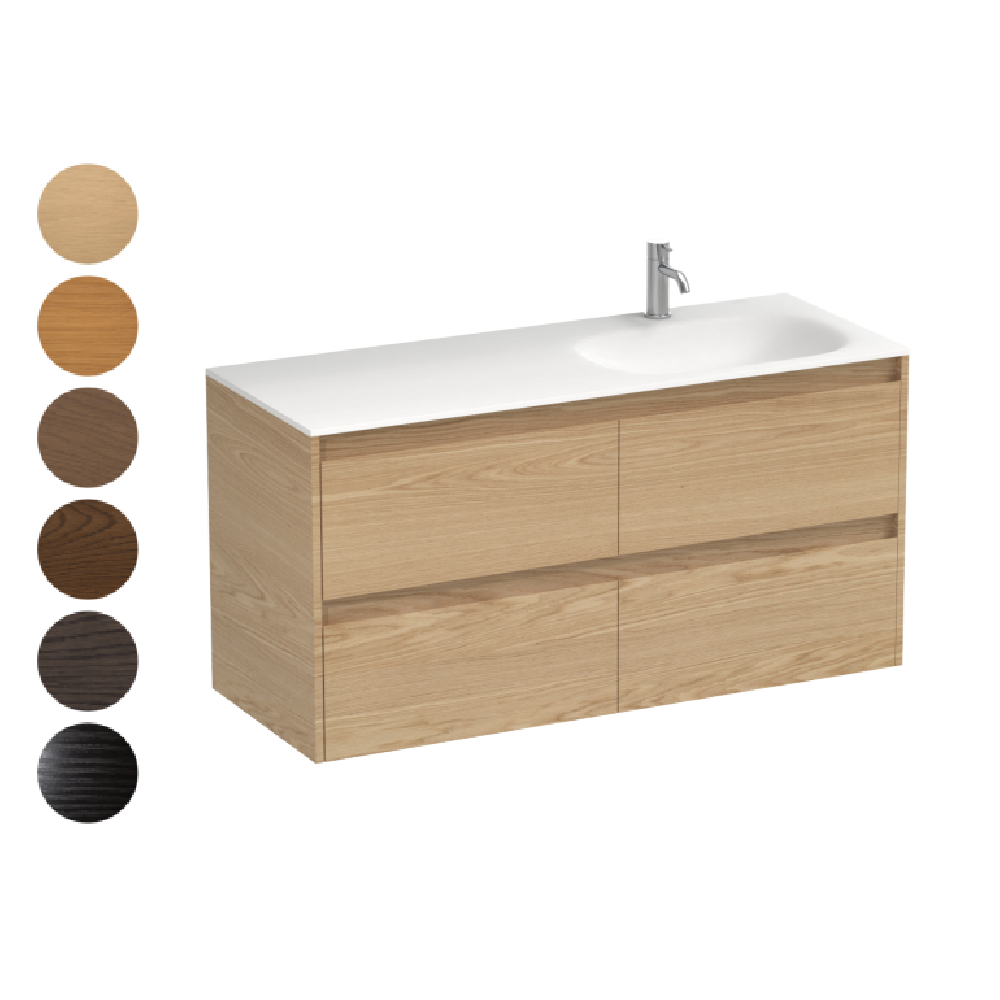 Stanza Spio 1200 4 Drawer Vanity Left Basin