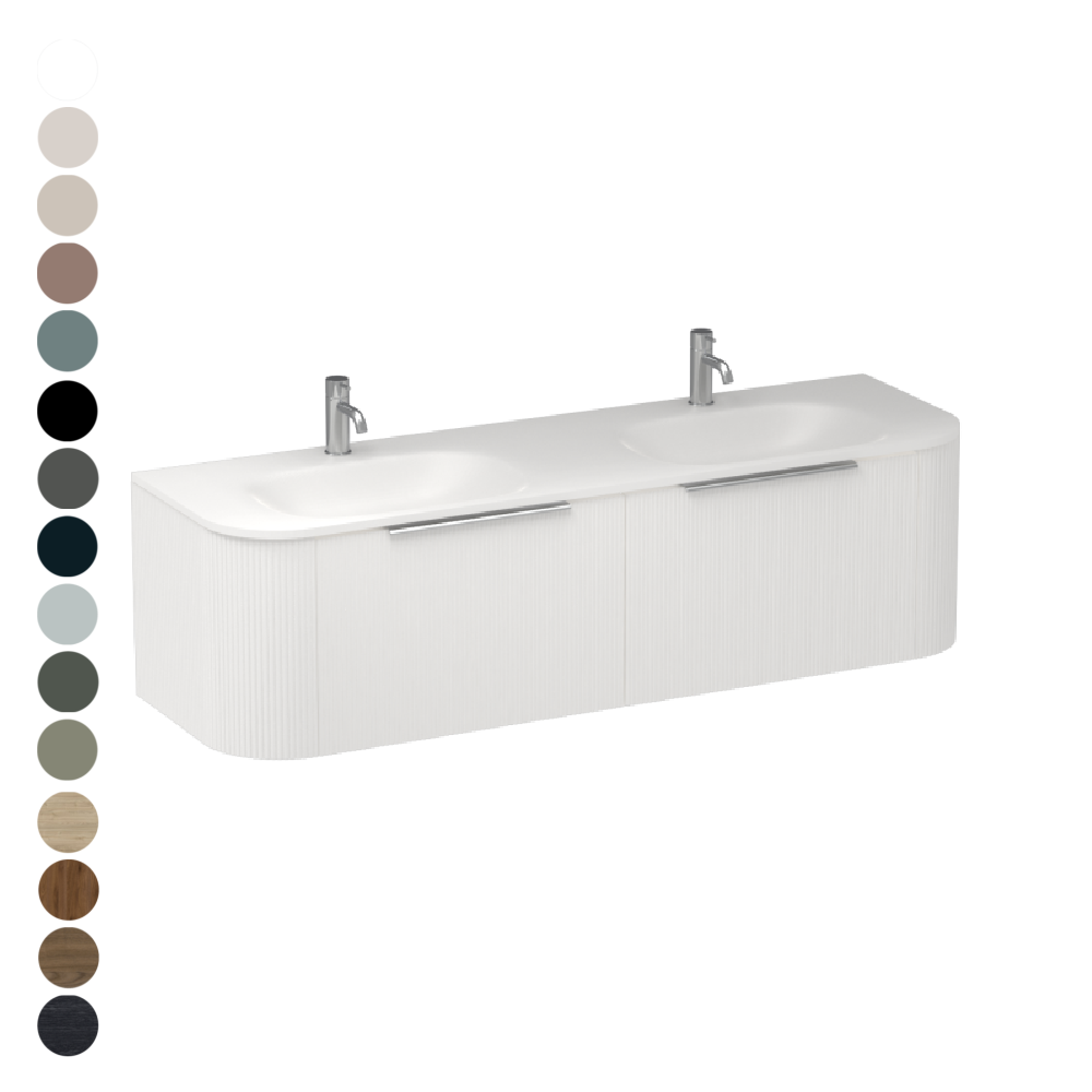 Ava Curve Spio 1500 2 Drawer Vanity Double Basin