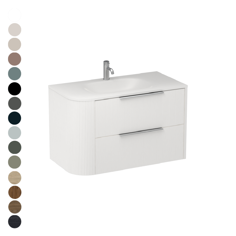 Ava Curve Spio 900 Right Corner 2 Drawer Vanity
