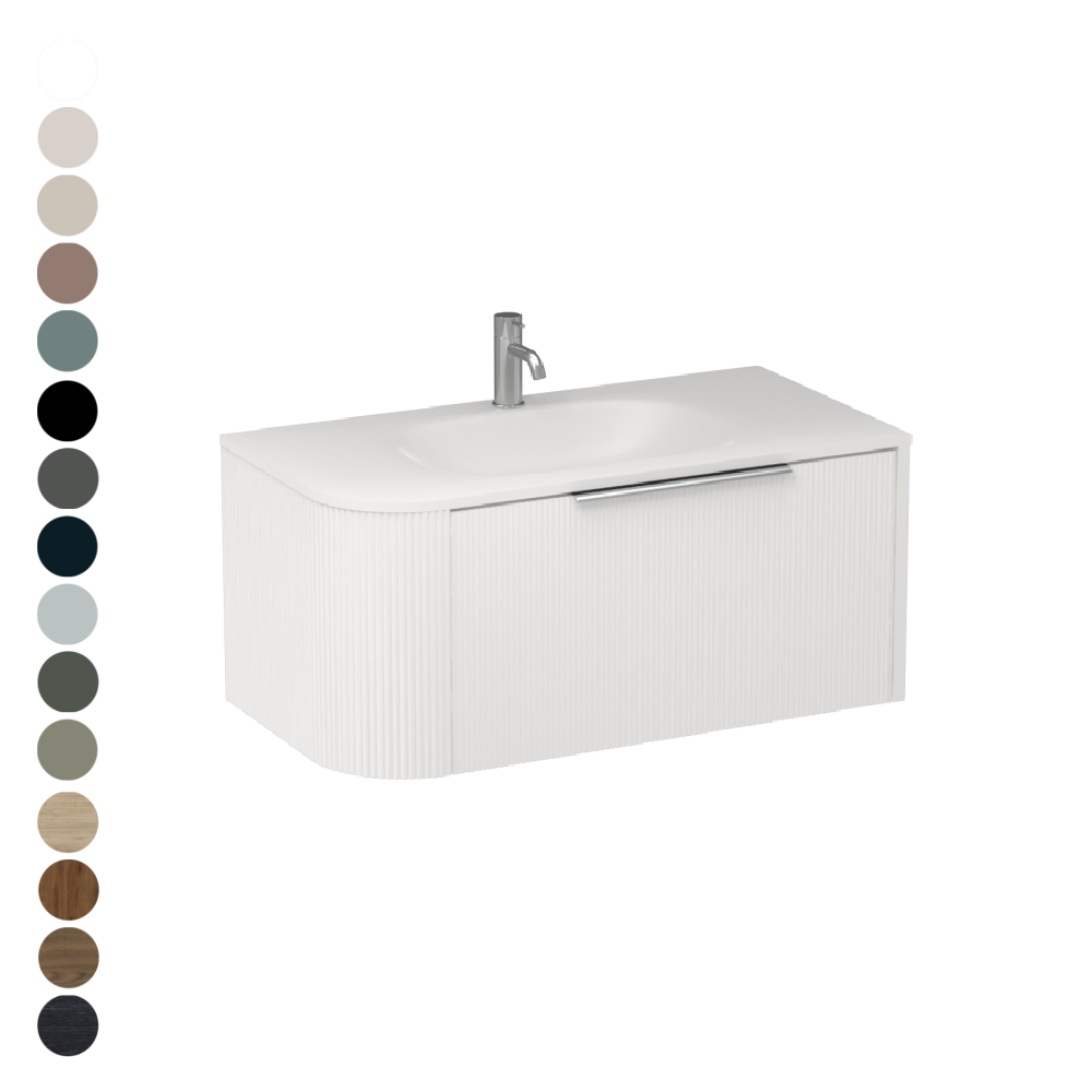 Ava Curve Spio 900 Right Corner 1 Drawer Vanity