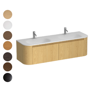 Stanza Curve Spio 1500 2 Drawer Vanity Double Basin