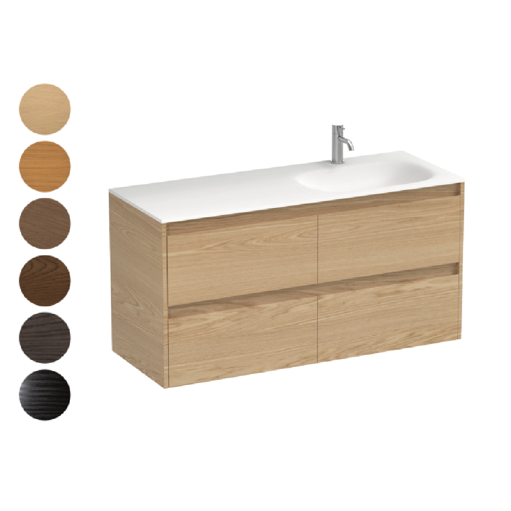 Stanza Spio 1200 4 Drawer Vanity Right Basin