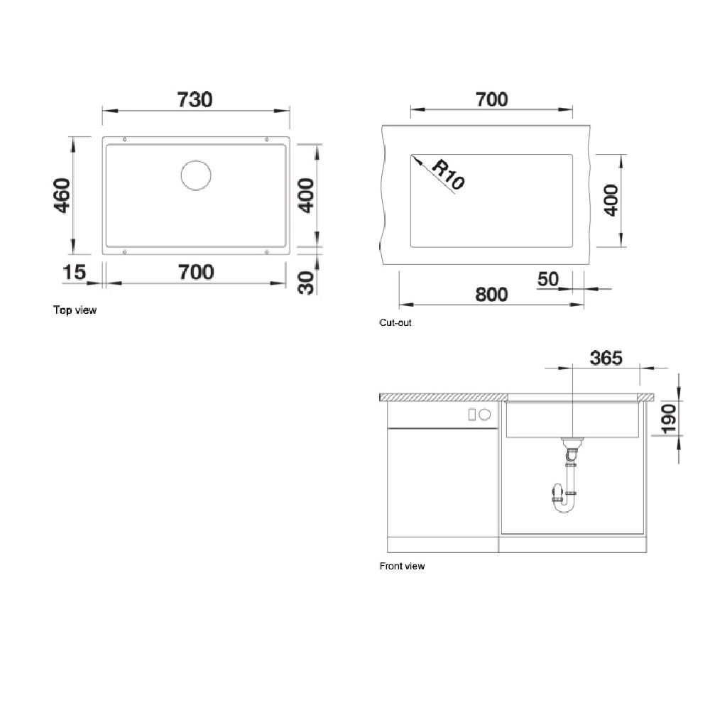 Blanco Silgranit Subline 700-U Single Sink | Anthracite