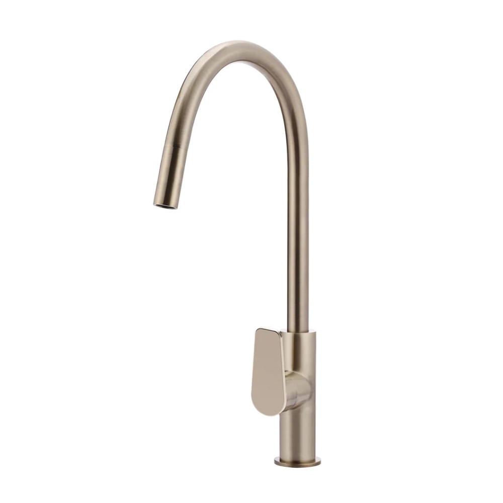 Meir Round Paddle Piccola Pull Out Kitchen Mixer Tap | Champagne