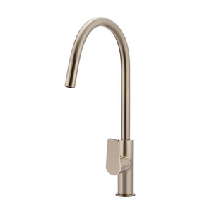 Meir Round Paddle Piccola Pull Out Kitchen Mixer Tap | Champagne