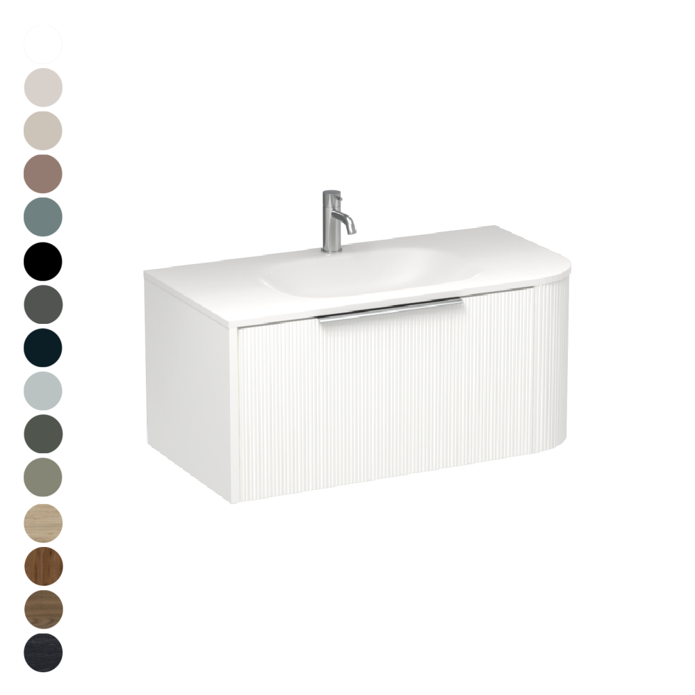 Ava Curve Spio 900 Left Corner 1 Drawer Vanity