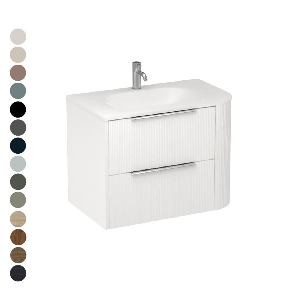 Ava Curve Spio 750 Left Corner 2 Drawer Vanity
