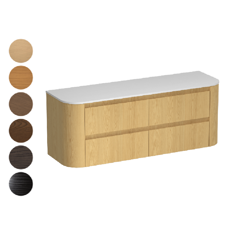 Stanza Curve Opaco 1500 4 Drawer Vanity