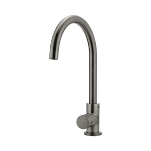 Meir Round Gooseneck Kitchen Mixer Tap With Pinless Handle | Shadow