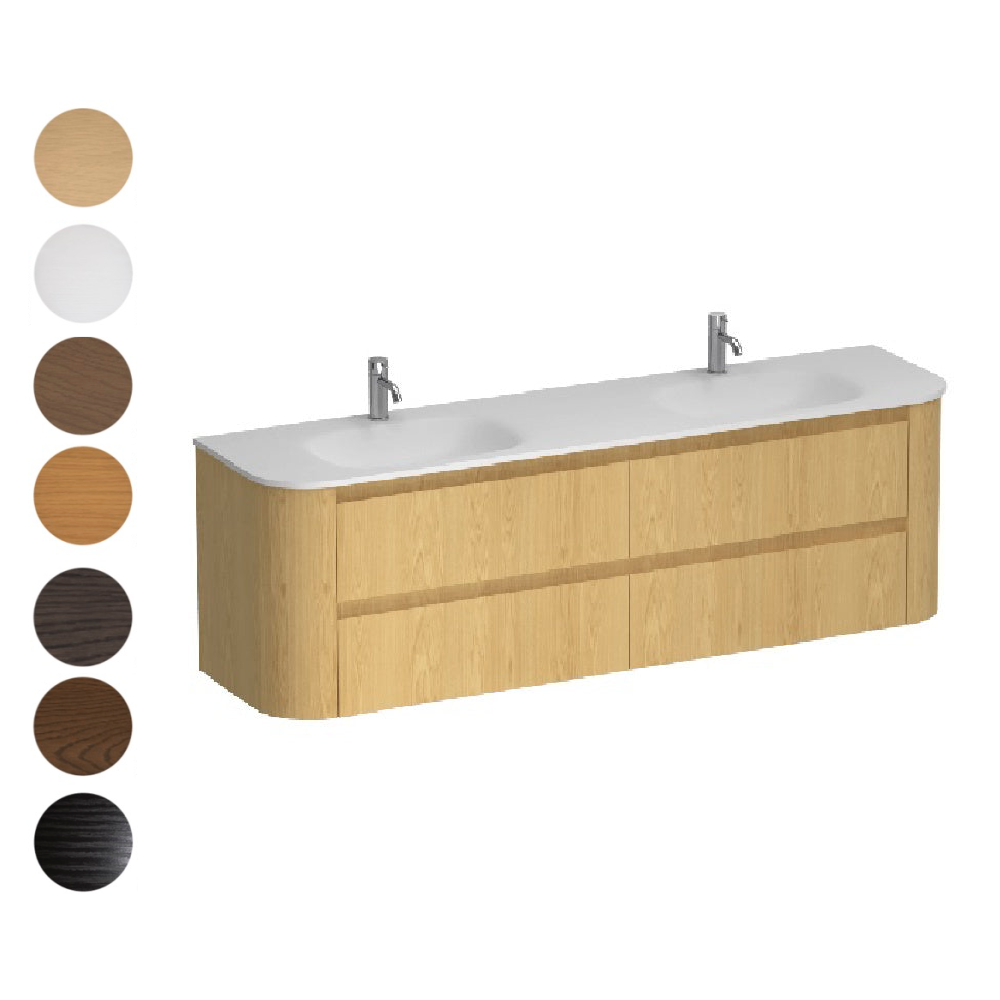 Stanza Curve Spio 1800 4 Drawer Double Vanity