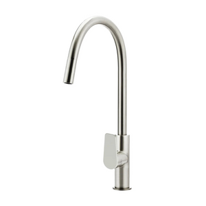 Meir Round Paddle Piccola Pull Out Kitchen Mixer Tap | Brushed Nickel