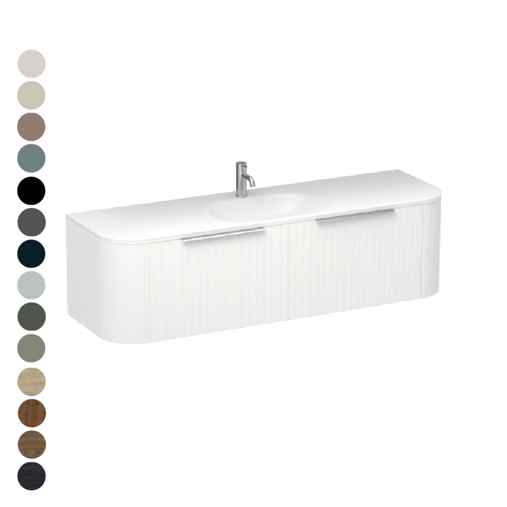 Ava Curve Spio 1500 2 Drawer Vanity Centre Basin