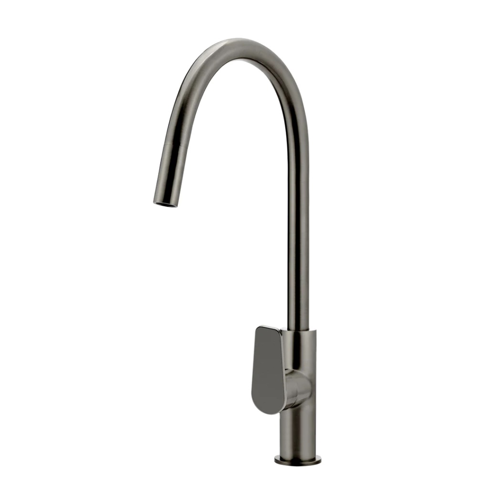 Meir Round Paddle Piccola Pull Out Kitchen Mixer Tap | Shadow