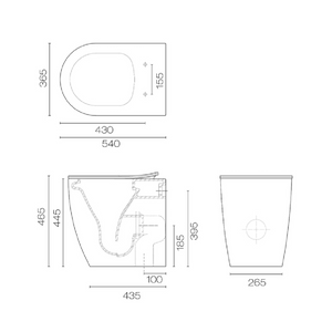 Rose & Stone Harlow | Rimless Overheight Floor Mount Toilet With Slim Seat