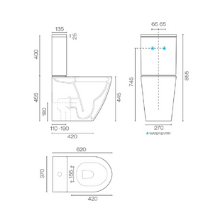 Rose & Stone Harlow | Rimless Overheight Back To Wall Toilet Suite Thick Seat