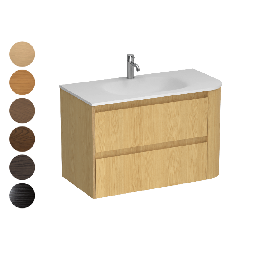 Stanza Curve Spio 900 Left Corner 2 Drawer Vanity