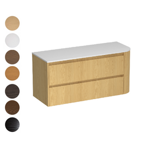 Stanza Curve Opaco 1200 Left Corner 2 Drawer Vanity