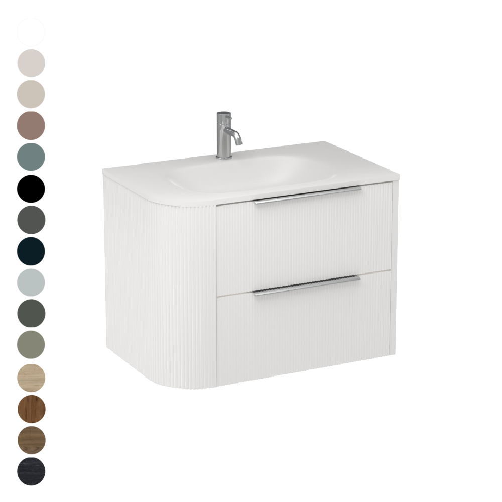 Ava Curve Spio 750 Right Corner 2 Drawer Vanity