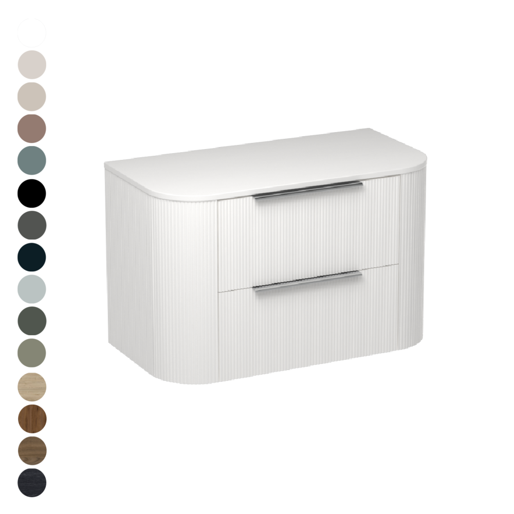 Ava Curve Opaco 900 2 Drawer Vanity